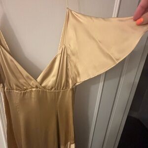 beautiful gold color satan dress, never worn